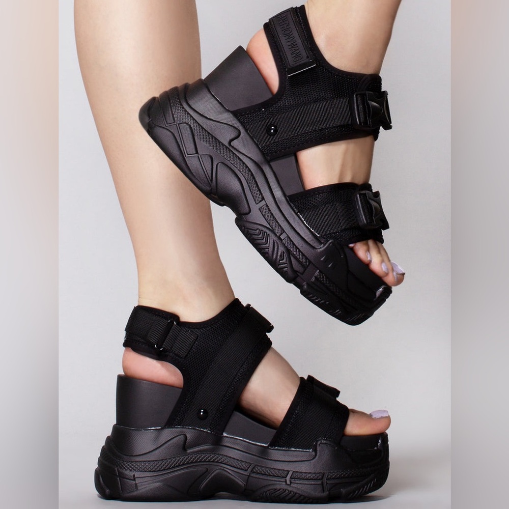 Anthony Wang Stylish Black Out Sandals
